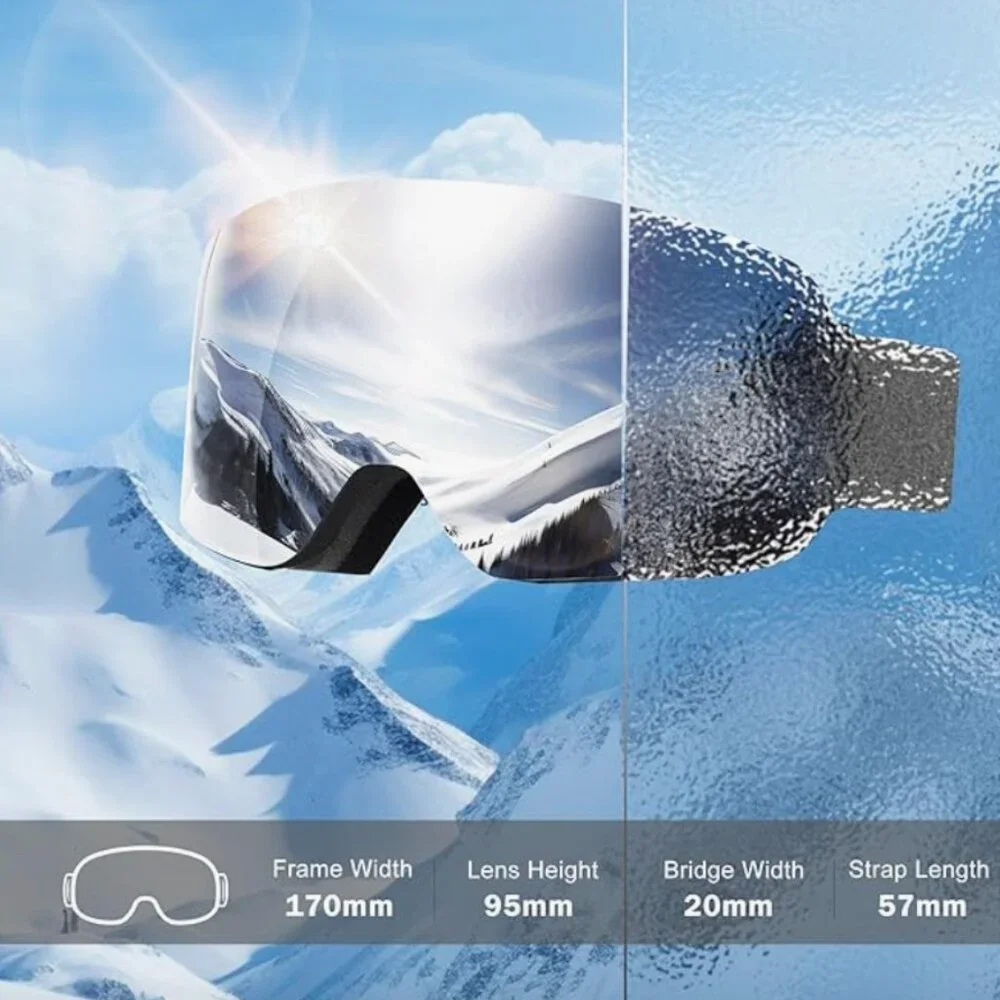 TWO! Ski Snowboard Goggles, Anti-fog 100% UV Protection